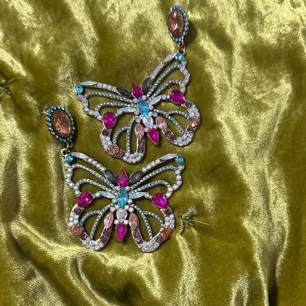 Elegant Butterfly Crystal Earrings